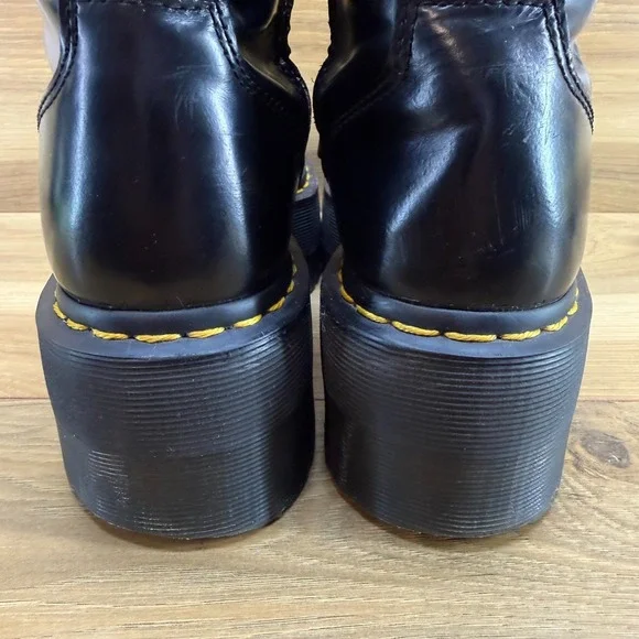 Dr. Martens Jadon Max Platform Chunky Womens 7 Combat Boots Black Leather Zip 38 - Picture 7 of 11